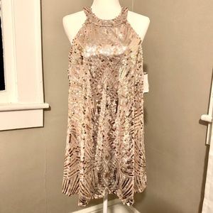 Pink Sequin Party Dress